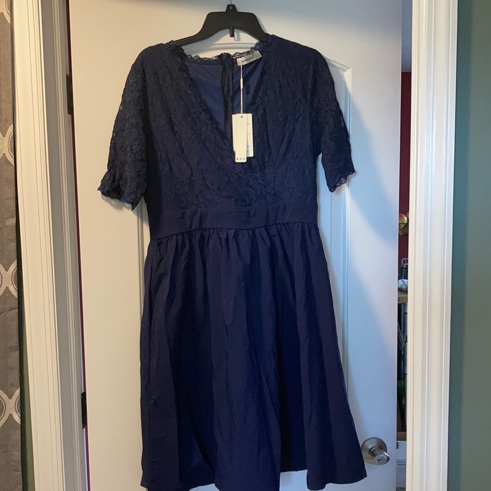 New knee length blue dress